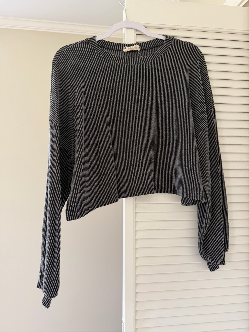 Striped Cropped Knit Pullover